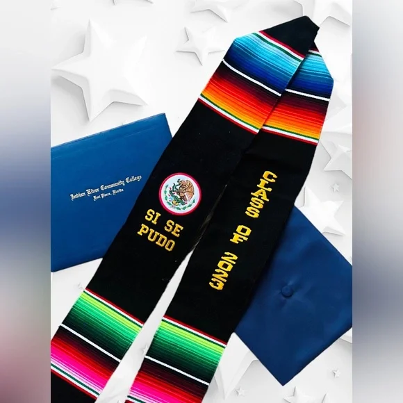 Graduation class of 2023 Mexican sash sarape graduation estola FIRST GENERATION - Picture 1 of 4